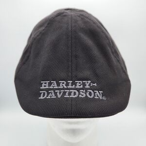 Harley Davidson Mens Scally Hat Size Large Black Tonal EUC Biker